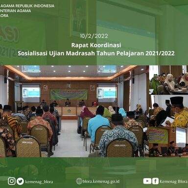 Kemenag Blora Gelar Sosialisasi POS Penyelenggaraan Ujian Madrasah TP 2021/2022