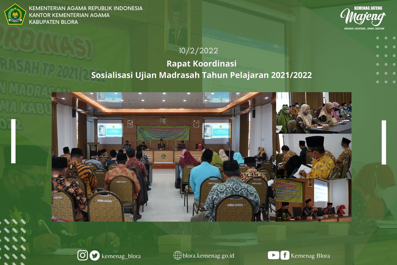 Kemenag Blora Gelar Sosialisasi POS Penyelenggaraan Ujian Madrasah TP 2021/2022