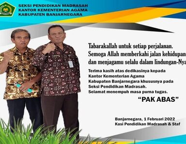 Purna Tugas Pak Abas, Pengabdian Selama 34 Tahun Untuk Kemenag Banjarnegara