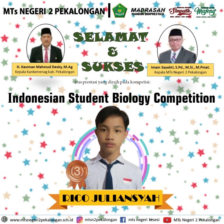 Ketua OSIS MTsN 2 Pekalongan Raih Medali di  ISBC Tingkat Nasional