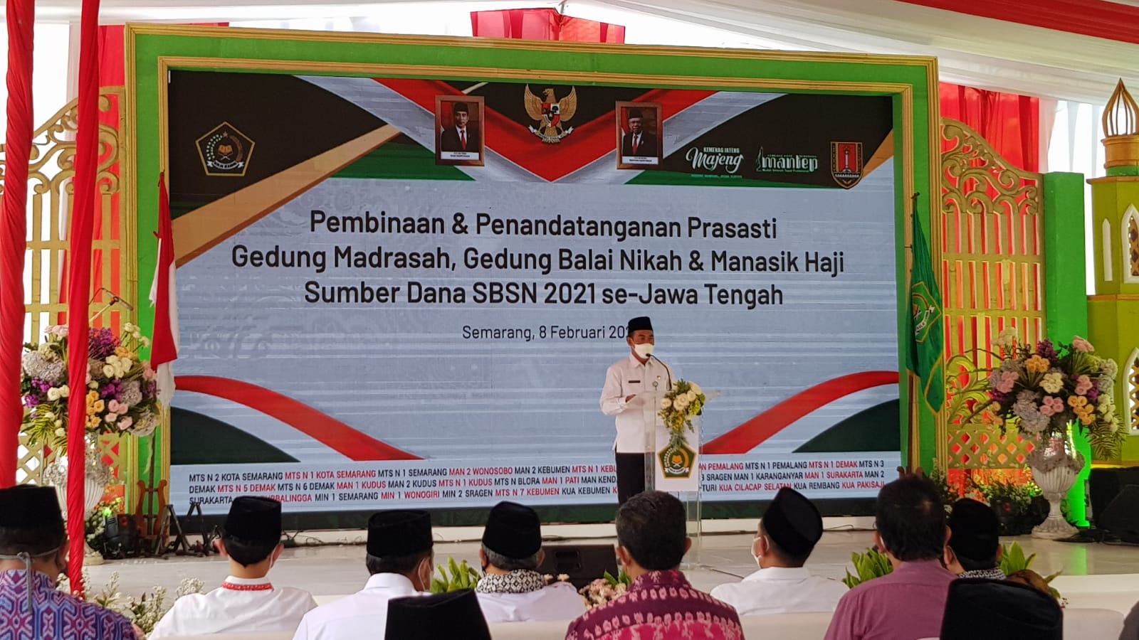 Kakankemenag Kota Semarang Pimpin Doa pada Pembinaan dan Penandatanganan Prasasti Gedung SBSN 2021