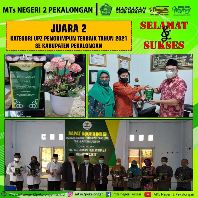 Juara 2 Kategori UPZ Penghimpun Terbaik Tahun 2021