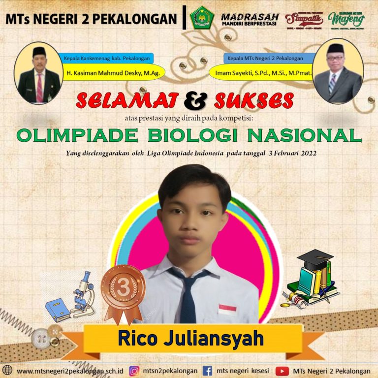 Rico Berjaya di Olimpiade Biologi Nasional