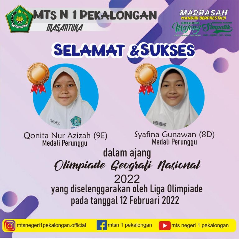 Raih 2 Perunggu Olimpiade Geografi Nasional 2022