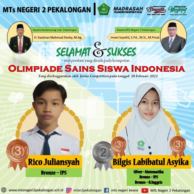 Rico dan Bilgis Raih 4 Medali pada Olimpiade Sains Siswa Indonesia