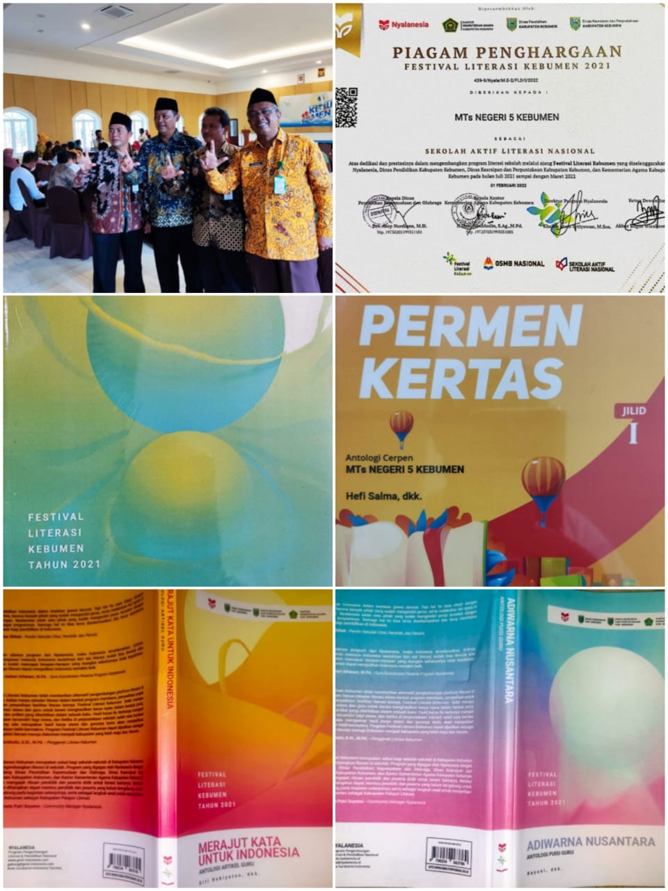 Semarak Festival Literasi, MTsN 5 Kebumen Masuk  10 Besar Nominasi Cerpen Terbaik