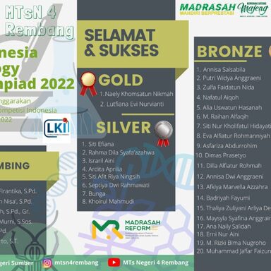 Siswa-siswi MTsN 4 Rembang Raih 30 Medali IBO 2022