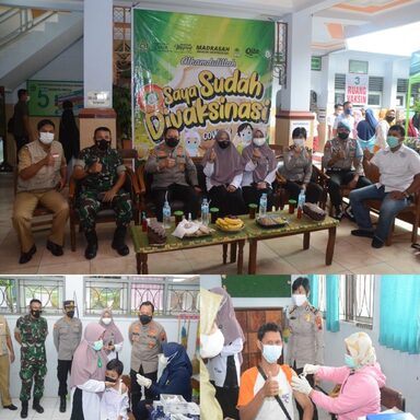 Dukung Percepatan Vaksinasi Boster, Min 2 Sukoharjo dipantau Langsung Kapolres Sukoharjo