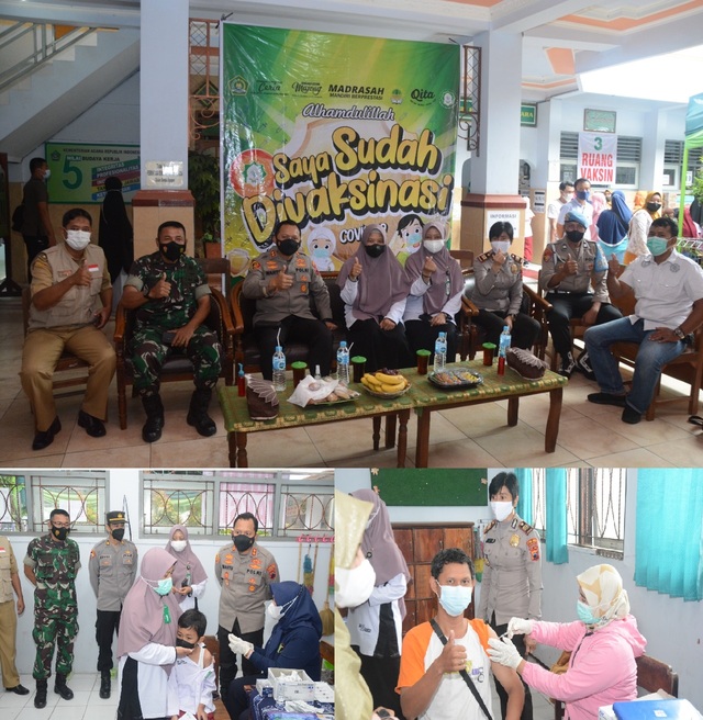 Dukung Percepatan Vaksinasi Boster, Min 2 Sukoharjo dipantau Langsung Kapolres Sukoharjo