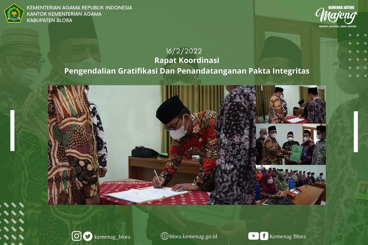 Kepala KUA se-Kabupaten Blora Tanda Tangani Pakta Integritas
