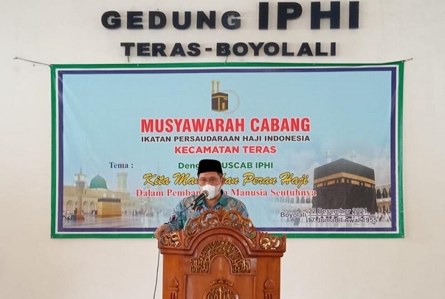 Ka Kankemenag Kab. Boyolali membuka Musda IPHI Kec. Teras