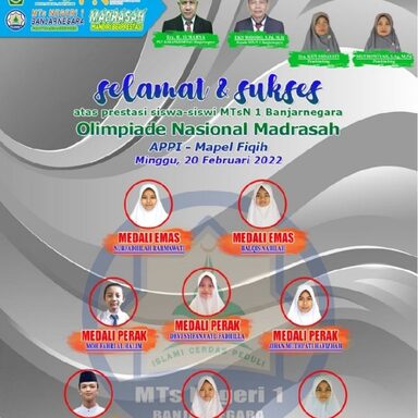 Siswa MTs Negeri 1 Banjarnegara Raih 8 Medali Nasional di ajang APPI Fiqih