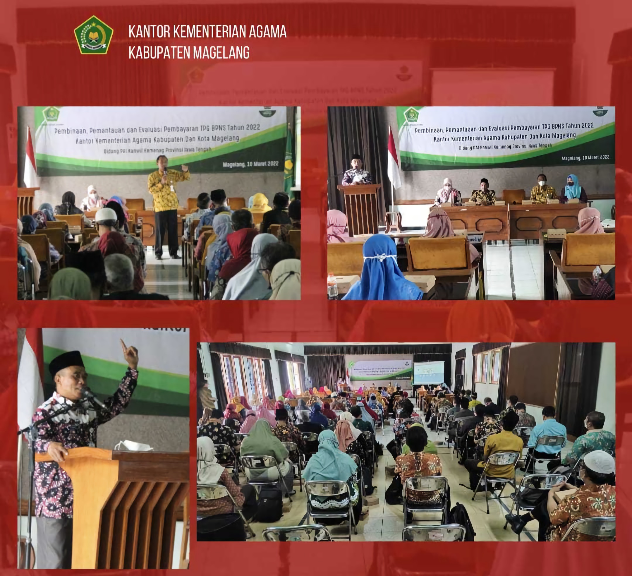 Bidang PAI Kanwil Selenggarakan Pemantauan dan Evaluasi Pembayaran TPG Guru PAI Non PNS Kemenag Magelang