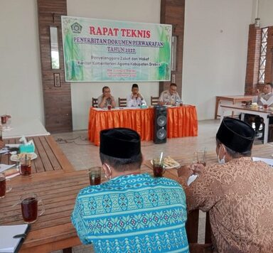 Rapat Teknis Penerbitan Dokumen Wakaf di Kabupaten Brebes