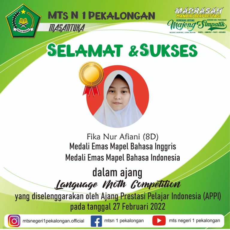 Juara Terus dan Terus Juara, Raih Dua Emas Ajang Language Moth Competition