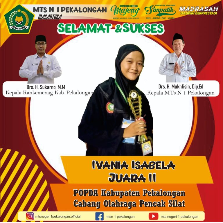 Siswa MTs N 1 Pekalongan Juara 2 Pencak Silat POPDA