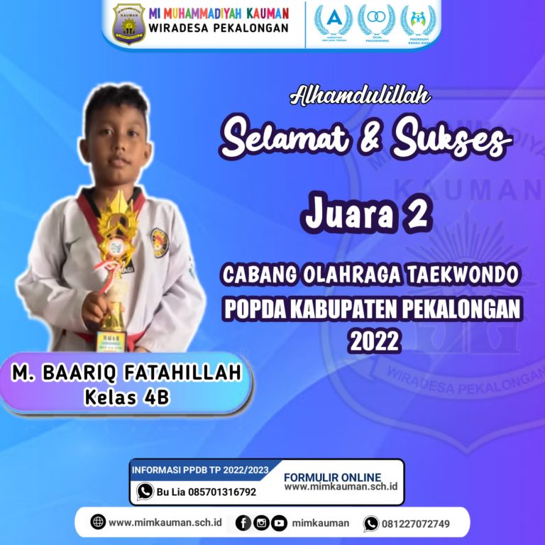Piala Pertama POPDA Persembahan Atlet Taekwondo MIM Kauman