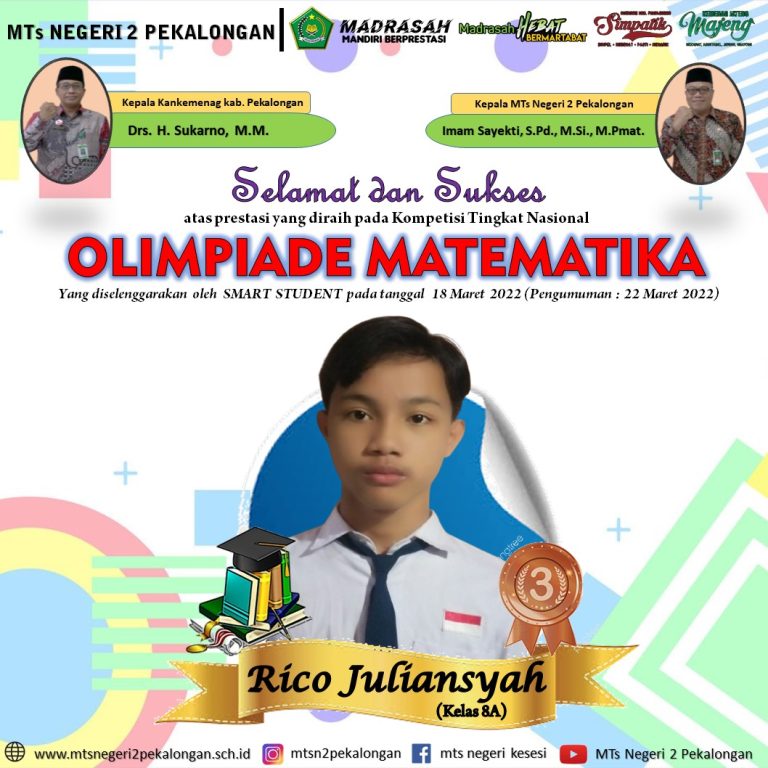 Rico Rebut Medali di Ajang Olimpiade Matematika