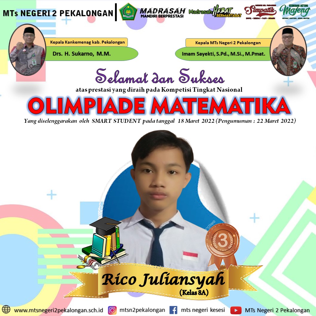 Rico Rebut Medali di Ajang Olimpiade Matematika