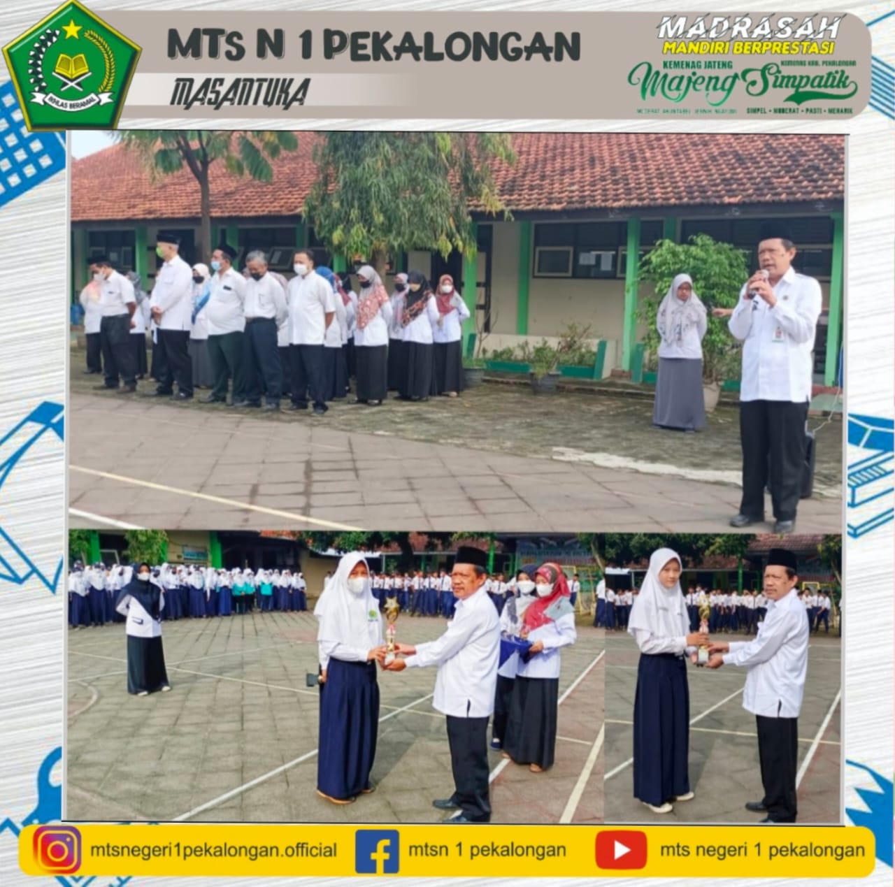 Penyerahan Piala Kejuaran POPDA ke Madrasah