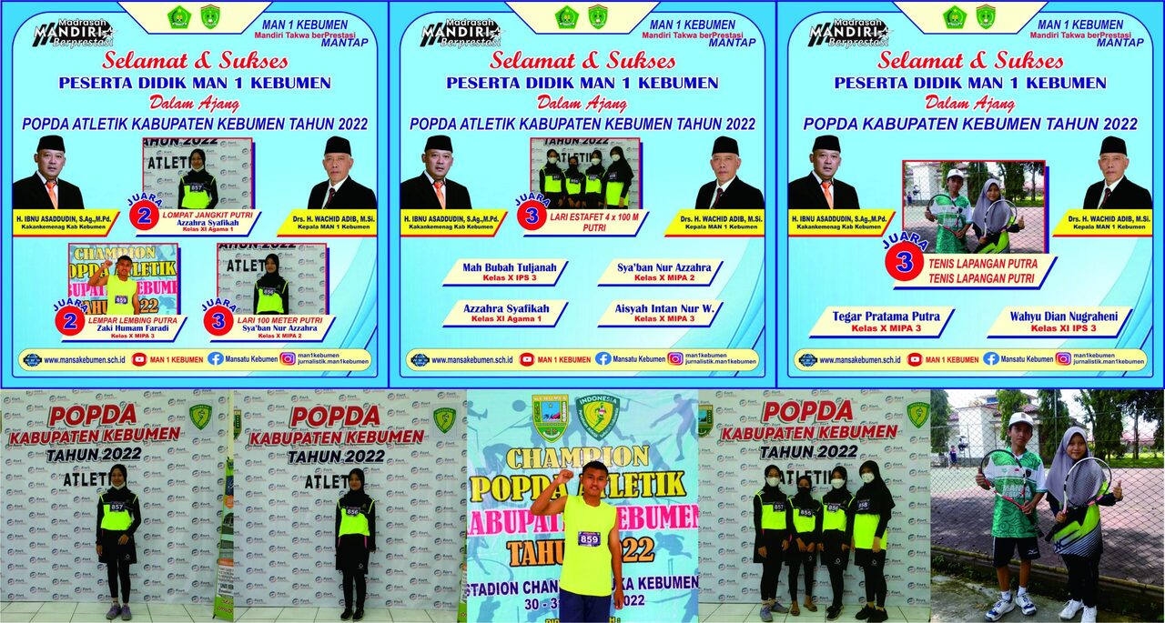 MAN 1 Kebumen Sabet Enam Juara Pada Event POPDA 2022