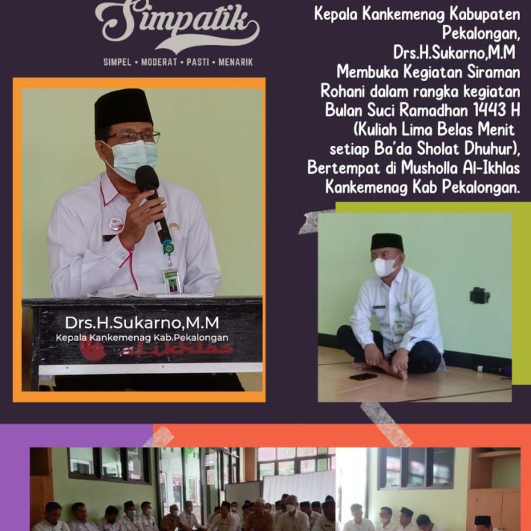 Kakankemenag : Jangan Dijadikan Alasan Etos Kerja Turun Karna Puasa Ramadhan