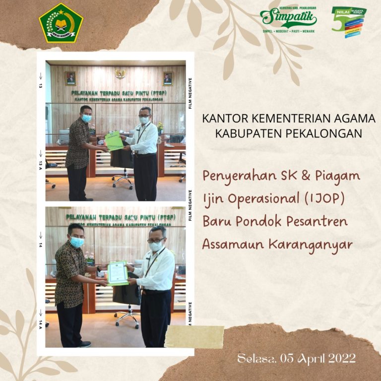 Penyerahan IJOB Pondok Pesantren As Samaun