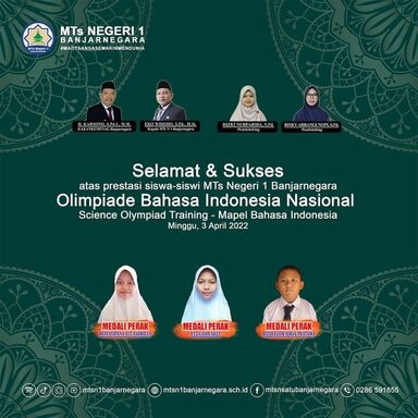 MTs N 1 Banjarnegara Raih 3 Medali Olimpiade Bahasa Indonesia Nasional