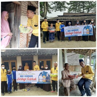 Sambut Ramadan, MIN 1 Rembang Berbagi Sembako kepada Fakir Miskin