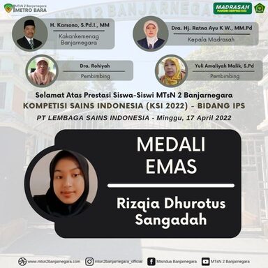Tidak Hanya Berjaya Dalam Garda Sains Nusantara, Rizqia Juga Dapat Emas Kompetisi Sains Indonesia