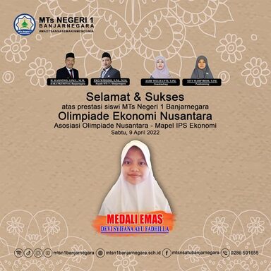 Devi, Siswi MTs Negari 1 Banjarnegara Sabet Medali Emas OEN
