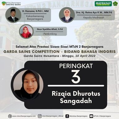Lagi! Siswa MTsN 2 Banjarnegara Raih Juara  dalam Ajang Garda Sains Nusantara