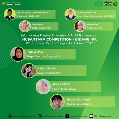 Siswa MTs Negeri 2 Banjarnegara Rebut Medali Di Kejuaraan Nusantara Competition