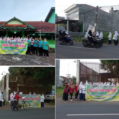 Osis MtsN 1 Sukoharjo Semarakan Ramadhan dengan Berbagi Takjil