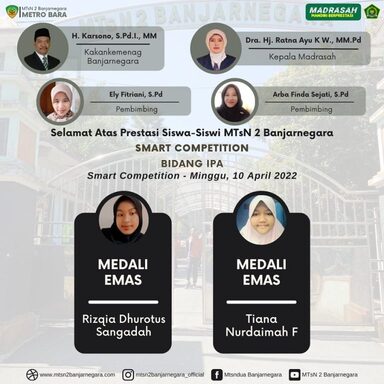 Siswi MTsN 2 Banjarnegara Sabet 2 Emas Dalam SMART COMPETITION 2022