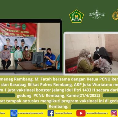 Kemenag, PCNU, Polres Rembang Sukseksan 1 Juta Vaksinasi