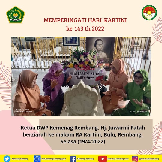 Ketua DWP Kemenag Rembang Berziarah ke Makam RA Kartini