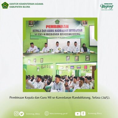 Kakankemenag Kabupaten Blora Lakukan Pembinaan Kepala dan Guru MI