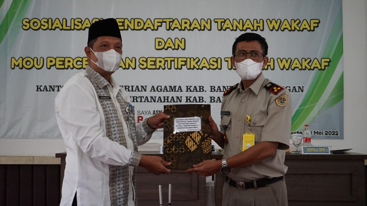 Penandatanganan MOU , Percepatan Sertifikasi Tanah Wakaf