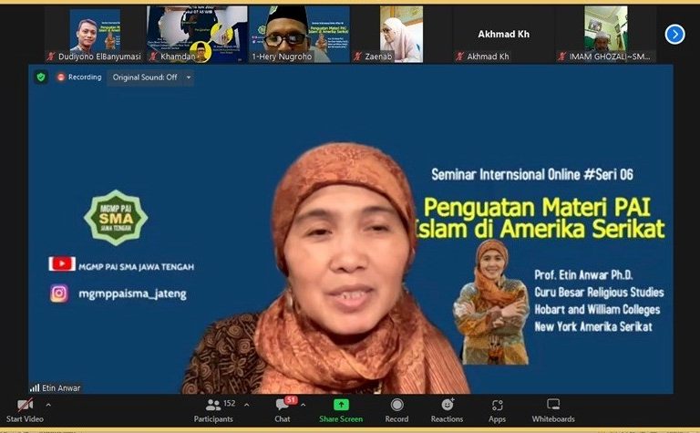 MGMP PAI SMA Jateng Gelar Seminar Online Islam di Amerika Serikat