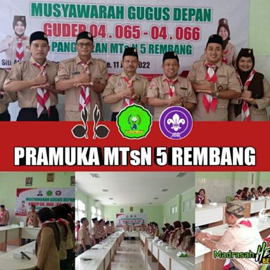 MTsN 5 Rembang Kukuhkan Ketua Gugus Depan 04.065 – 04.066 Masa Bakti 2022-2024
