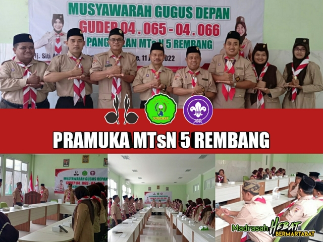 MTsN 5 Rembang Kukuhkan Ketua Gugus Depan 04.065 – 04.066 Masa Bakti 2022-2024