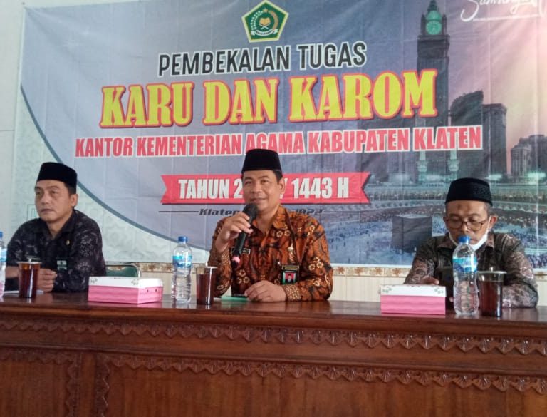 Pembekalan Karu dan Karom, Ini Harapan Kakankemenag Klaten