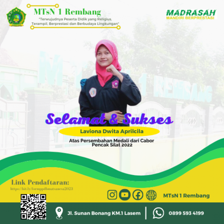 Siswi MTsN 1 Rembang Sabet Juara II Lomba Pencak Silat