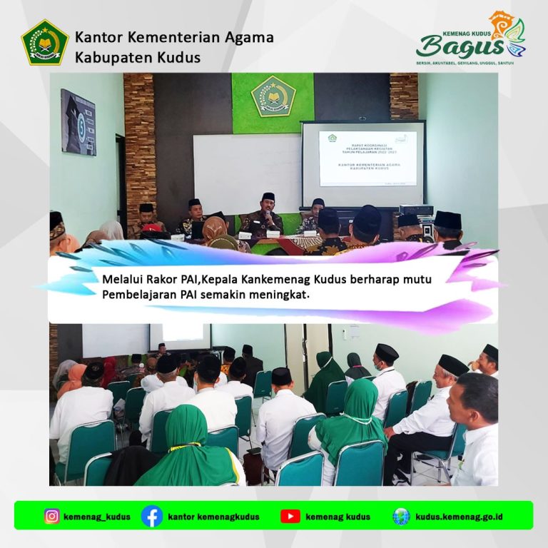 Jelang Tahun Pelajaran 2022/2023 Kemenag Kudus Adakan Rakor  PAI