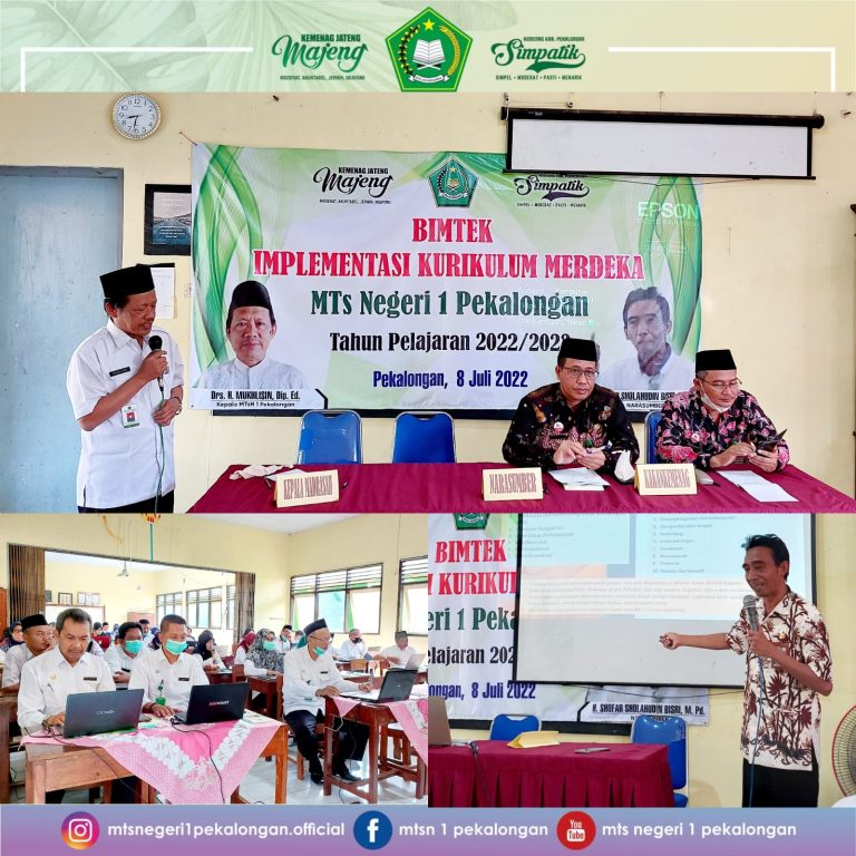 MTs Negeri 1 Pekalongan Selenggarakan Bimtek Implementasi Kurikulum Merdeka
