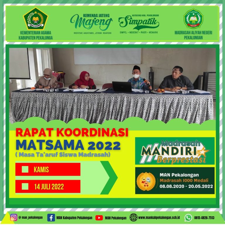 Rakor Persiapan Masa Ta’aruf Siswa Madrasah Tahun Pelajaran 2022