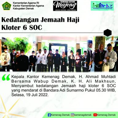 Wakil Bupati Sambut Kedatangan Jemaah Haji Demak Kloter Enam