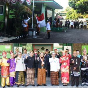 ASN di lingkungan Kankemenag Kab. Boyolali melaksanakan Upacara Hari Kemerdekaan RI ke 77 dengan mengenakan pakaian adat