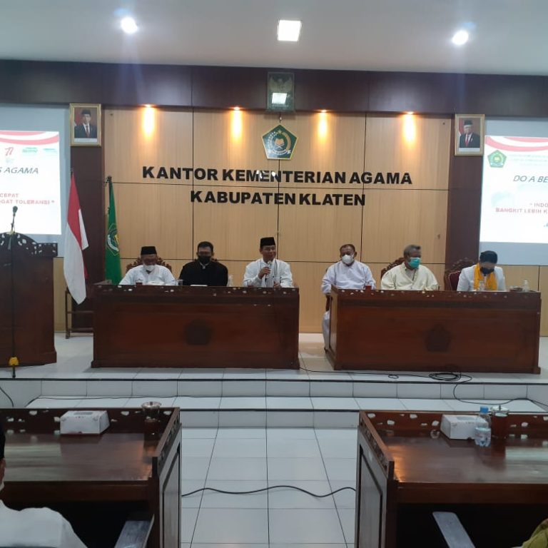 Kemenag Klaten Gelar Doa Bersama Lintas Agama, Jelang HUT Ke 77 Kemerdekaan RI Tahun 2022
